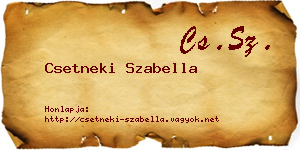 Csetneki Szabella névjegykártya